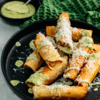 Chicken Taquitos with Green Salsa