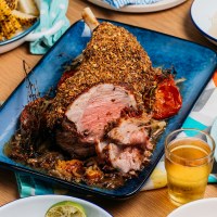 Cumin Crusted Leg of Lamb with Tacos