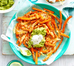 Avocado Loaded Sweet Potato Fries