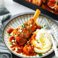 Slow-roasted Lamb Shanks with Tomatoes