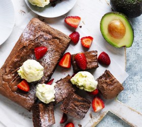 Decadent Avocado Brownie with Easy Avocado Ice-cream