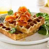 Smoked Salmon, Dill and Caper Cream Waffle