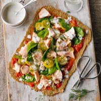 Poached Salmon & Lemon Caper Pizza