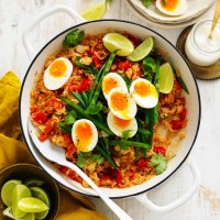 Tomato and Ginger Biryani with Eggs