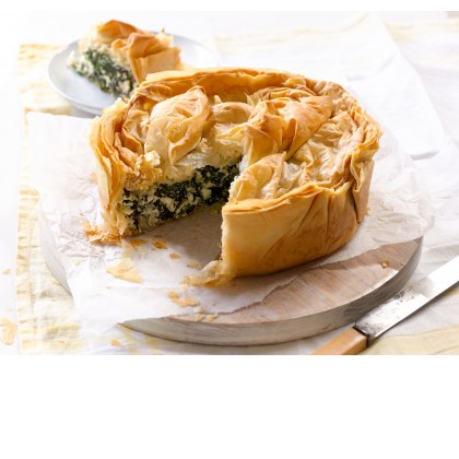 Cheese and Greens Filo Pie