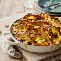 Cheesy Bacon and Mushroom Bread Bake