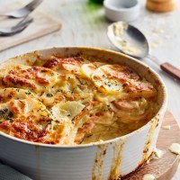 Cheesy Sweet Potato, Potato and Sage Gratin