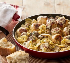 Chicken Meatballs in a Creamy Mushroom Sauce