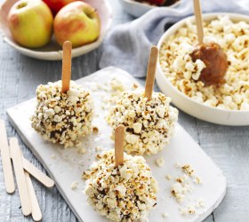 Salted Caramel Popcorn Apples