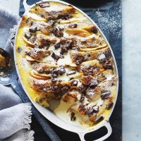 Pear and Chocolate Bread and Butter Pudding