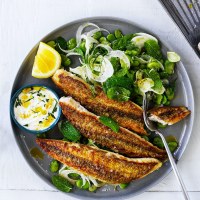 Easy As Pan Fried Australian Flathead with Lemon Yoghurt and salad