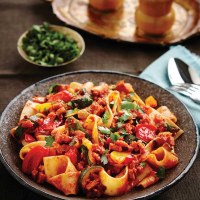 Chorizo and Veg Ragout with Parpardelle Pasta