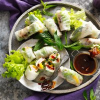 Duck, Orange and Mint Rice Paper Rolls