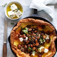 Garlic Mushroom and Chives Dutch Baby