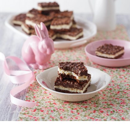 Triple Layered Easter Chocolate Crackle Slice