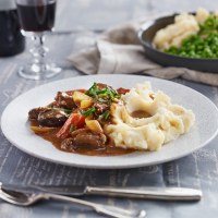 Braised Beef and Beer with White Bean Mash