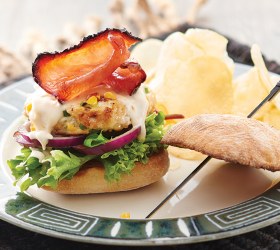 Chicken Burger with Maple Bacon