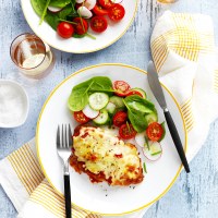 Chicken Parmigiana using Ham