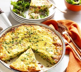 Pea, Leek and Bacon Frittata