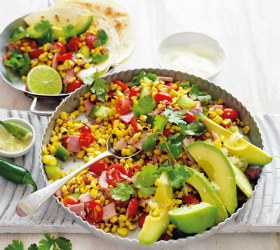 Mexican Grilled Sweetcorn, Avocado & Ham Salad