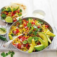 Mexican Grilled Sweetcorn, Avocado & Ham Salad