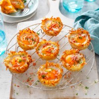 Hash brown ham and egg nests