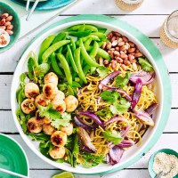 Asian Chicken Meatballs with Noodles