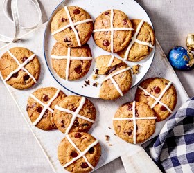 Choc Chip Hot Cross Cookies