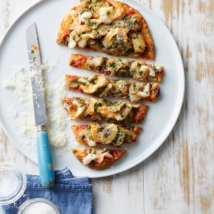 Prawn and Mushroom Pizza Bread Fingers