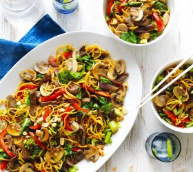 Mushroom, Beef and Noodle Stir-Fry