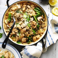 Oven-Baked Chicken and Mushroom Risotto