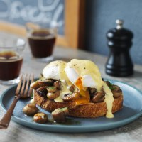 Mushrooms and Poached Egg on Sourdough