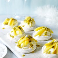 Mango and Passionfruit Meringue Nests