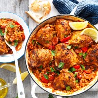 One Pan Spanish Chicken and Rice Bake