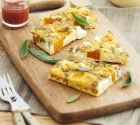 Pumpkin Sage and Goats Cheese Frittata