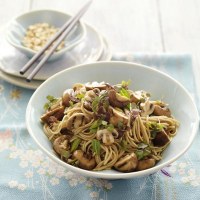 BBQ Swiss Brown Mushrooms Soba Noodle Salad