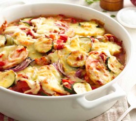 Cheesy Layered Vegetable Bake