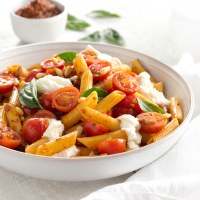 Penne with Ricotta & Summer Tomato Pesto