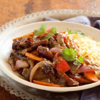 Quick Moroccan lamb stir-fry