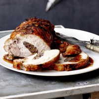 Honey Soy Glazed Turkey Breast with Shiitake Mushroom and Rice Stuffing