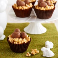 Golden Honey Popcorn Easter Egg Nests