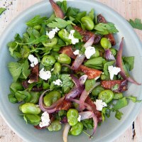 Broad Bean and Chorizo Salad