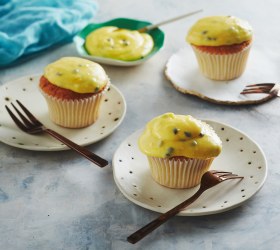 Passionfruit and Coconut Sponge Cupcakes