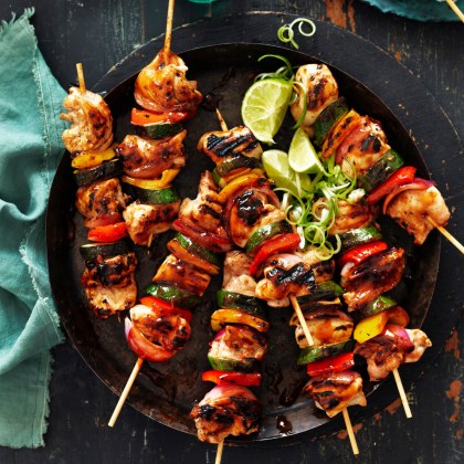 Honey Soy Chicken and Vegetable Skewers