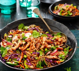 Slow Cooker Hoisin and Garlic Chicken Noodle Salad