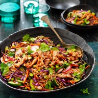 Slow Cooker Hoisin and Garlic Chicken Noodle Salad