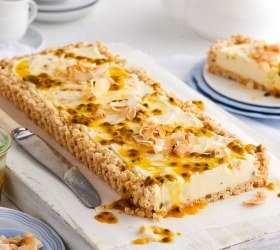 Passionfruit Coconut Crackle Slice