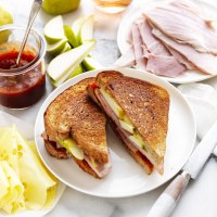 Chutney, Leg Ham, Pear and Swiss Cheese Toasties