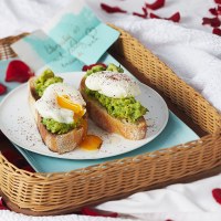 Poached Eggs with Smashed Avocado, Preserved Lemon and Sumac