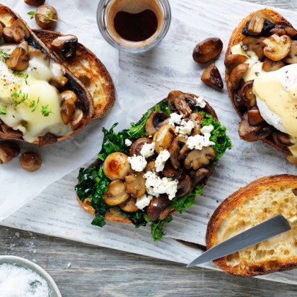 Sautéed Mushrooms on Sourdough 3 ways